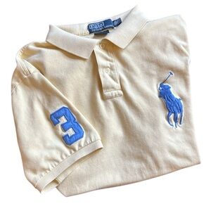 Vintage Y2K Ralph Lauren Big Pony #3 Polo Yellow/Blue Embroidered Chief Keef XXL